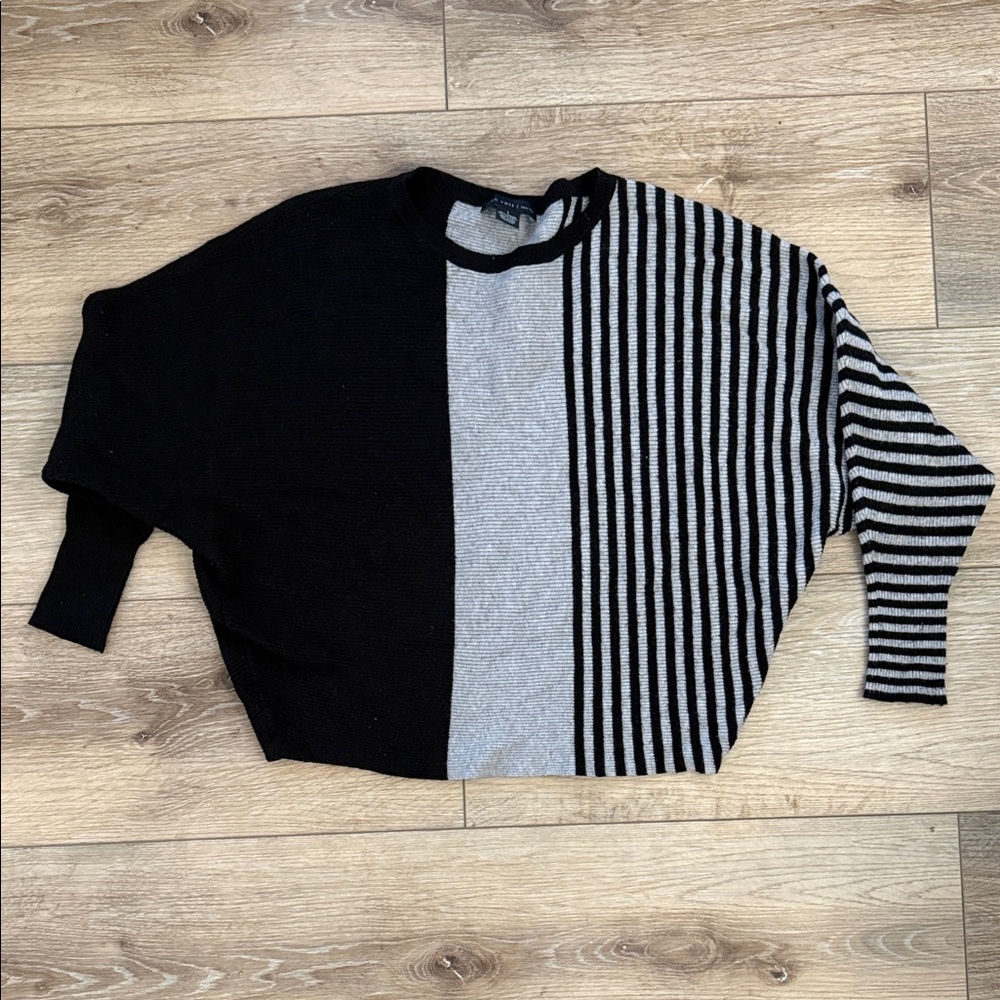 Black and Gray Striped Sweater